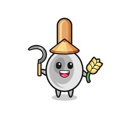 cooking spoon Asian farmer holding paddy