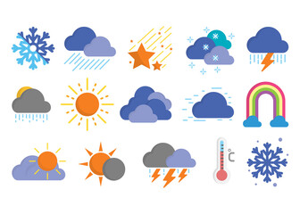 Weather icon set design template vector illustration