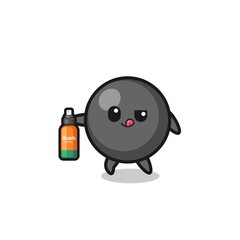 cute dot symbol holding mosquito repellent