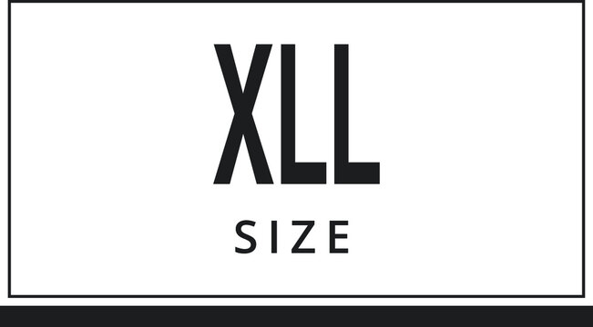 Clothing size labels or price tags xll on white background, vector illustration