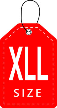 Clothing size labels or price tags xll on white background, vector illustration