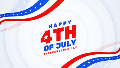 happy 4th of july independence day in unique wave style design