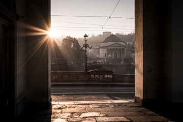 Beautiful light in the city of Turin, Italy