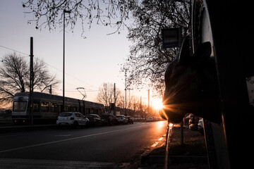 Beautiful light in the city of Turin, Italy