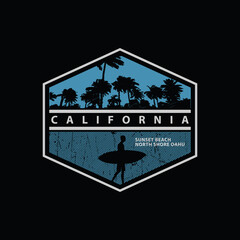 California illustration typography. perfect for t shirt design
