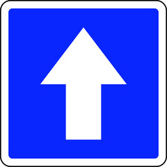 One Way road Sign on a white background, vector illustration