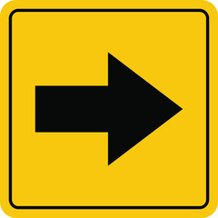 One Way road Sign on a white background, vector illustration