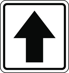 One Way road Sign on a white background, vector illustration