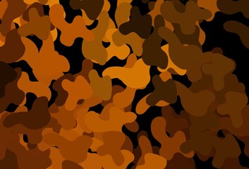 Dark Orange vector background with abstract shapes.