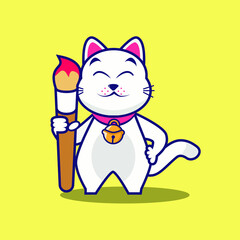 Cute cat cartoon illustration