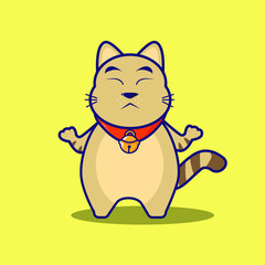 Cute cat cartoon illustration