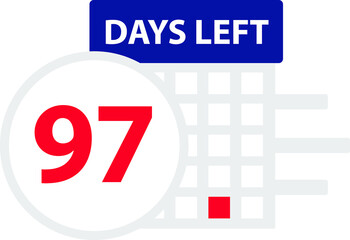 97 days left. Vector illustration.