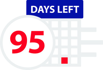 95 days left. Vector illustration.