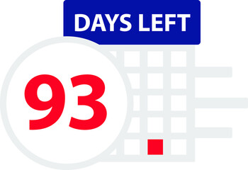 93 days left. Vector illustration.