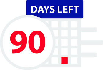 90 days left. Vector illustration.