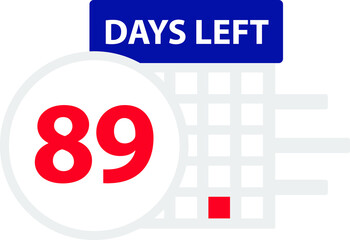 89 days left. Vector illustration.