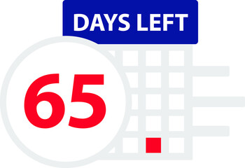 65 days left. Vector illustration.