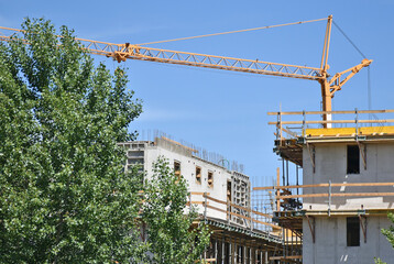 Tower crane at the construction site