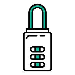 luxury padlock icon on transparent background