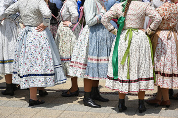 Folk dancers in traditional clothing