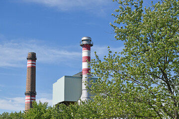 Smoke stacks of the power station