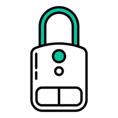 luxury padlock icon on transparent background