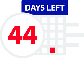 44 days left. Vector illustration.