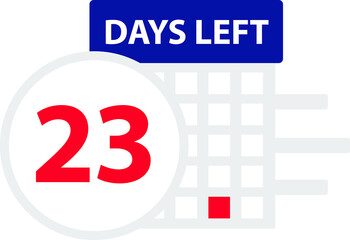 23 days left. Vector illustration.