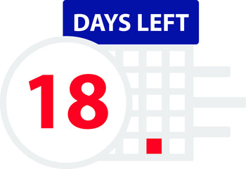 18 days left. Vector illustration.