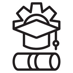 graduation line icon