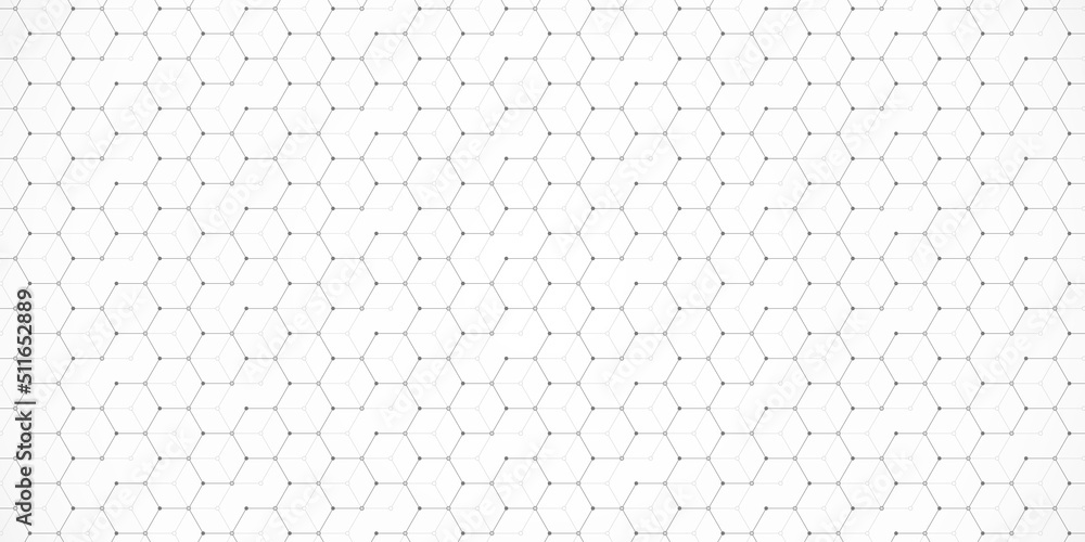 Aufkleber Abstract seamless pattern and geometric background with hexagons