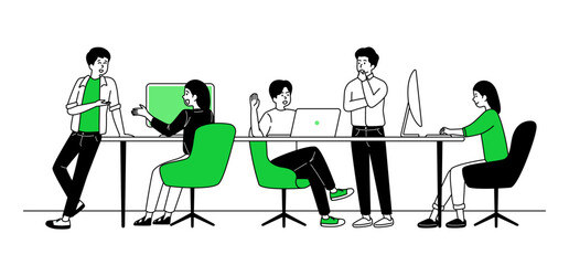 group of people in office