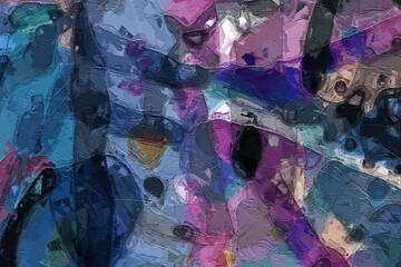 Abstract oil painting geometric texture