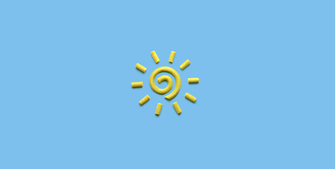 Spiral sun creative symbol for sunscreen concept . Summer or travel logo. Corporate graphic design