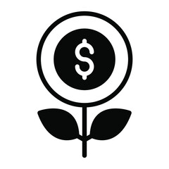 money plant Finance Related Vector Line Icon. Editable Stroke Pixel Perfect.