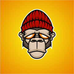 Monky masscot lillustration premium vector