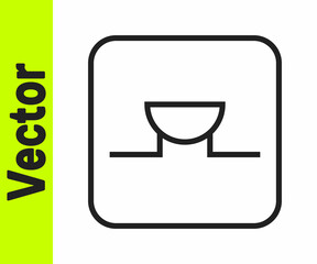 Black line Buzzer in electronic circuit icon isolated on white background. Vector