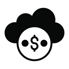 cloud banking Finance Related Vector Line Icon. Editable Stroke Pixel Perfect.