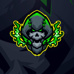Reaper masscot logo esport illustration premium vector