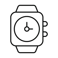 smart watch Finance Related Vector Line Icon. Editable Stroke Pixel Perfect.