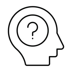 thinking Finance Related Vector Line Icon. Editable Stroke Pixel Perfect.