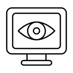 monitor Finance Related Vector Line Icon. Editable Stroke Pixel Perfect.