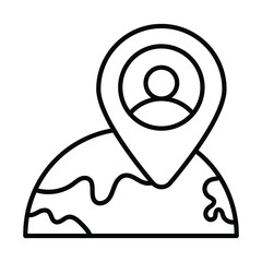 location mark Finance Related Vector Line Icon. Editable Stroke Pixel Perfect.