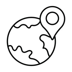  location Finance Related Vector Line Icon. Editable Stroke Pixel Perfect.