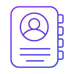 contact book Finance Related Vector Line Icon. Editable Stroke Pixel Perfect.