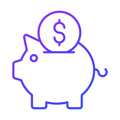 piggy bank Finance Related Vector Line Icon. Editable Stroke Pixel Perfect.