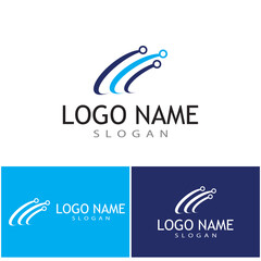Technology logo template vector illustration