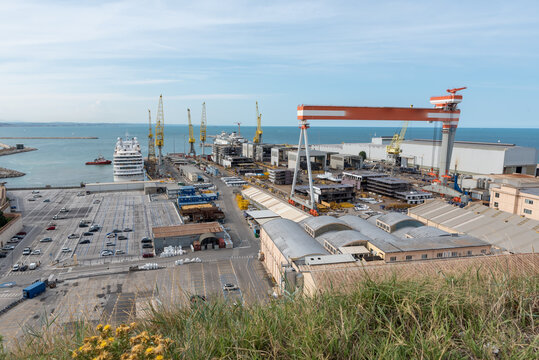Ancona shipyards view Italy