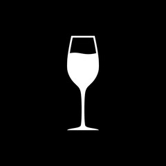 Wine glass logo isolated on dark background
