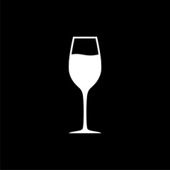 Wine glass logo isolated on dark background